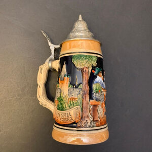 Vintage German lidded beer stein